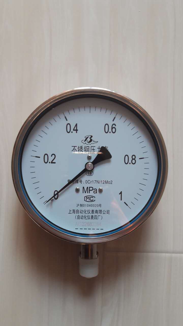 Y-60BF不锈钢压力表 0-0.1Mpa
