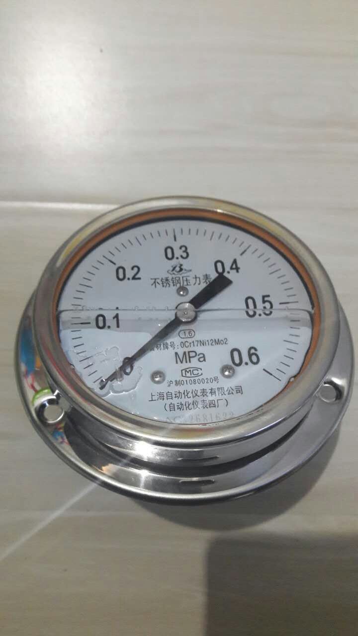 Y-63/BF/Z不锈钢轴向带边耐震压力表0-0.1Mpa